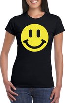 Bellatio Decorations Chemise de Déguisement Dames - Smiley - Noir - Carnaval/Bauche party - Vêtements de Fête S