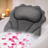 Badkussen RUVINCE Ergonomisch luxe badkussen met hoofd-, nek-, schouder- en rugsteun, 4D-badkussen voor badkuip met 6 krachtige zuignappen, geschikt voor alle badkuipen