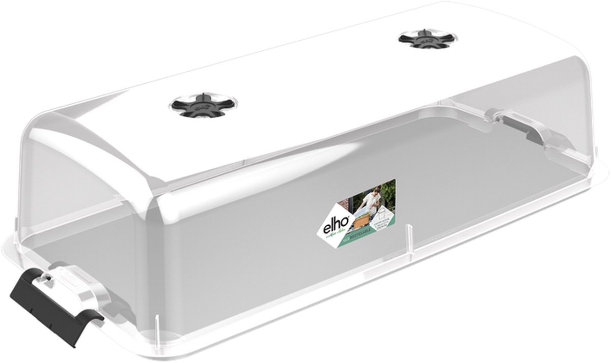 Bol.com Elho Green Basics Kweekhuis XXL 75 - Deksel voor Kweektafel - 100% Gerecycled Plastic - Ø 74.8 x H 20.3 cm - Transparant aanbieding