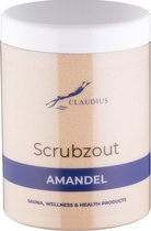 Scrubzout Amandel in handige pot - 1250 gram - met witte deksel - Hydraterende Lichaamsscrub