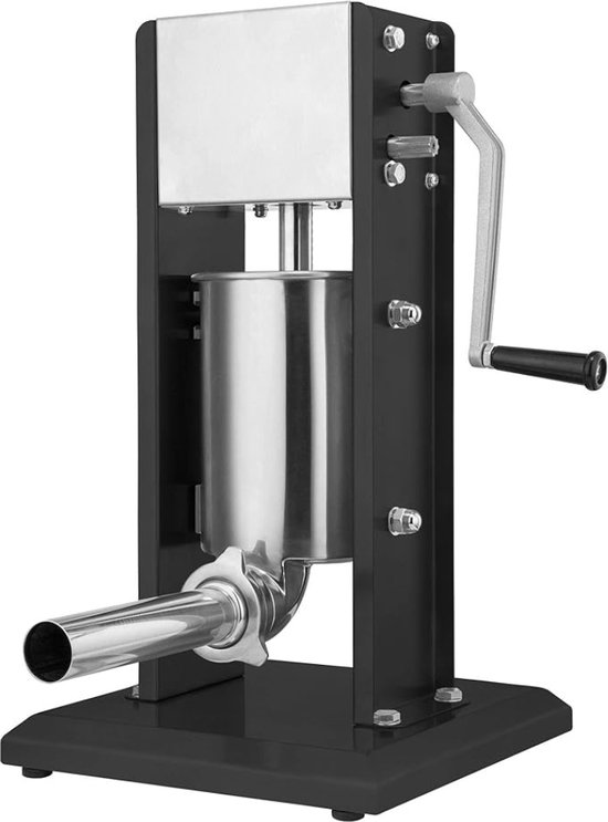 Worstenvuller - Handmatige Worstenmaker - Worstenvul Machine Roestvrijstaal – Professionele Worstmachine – Vleesmolen– Vulmachine – 3 liter - Zwart