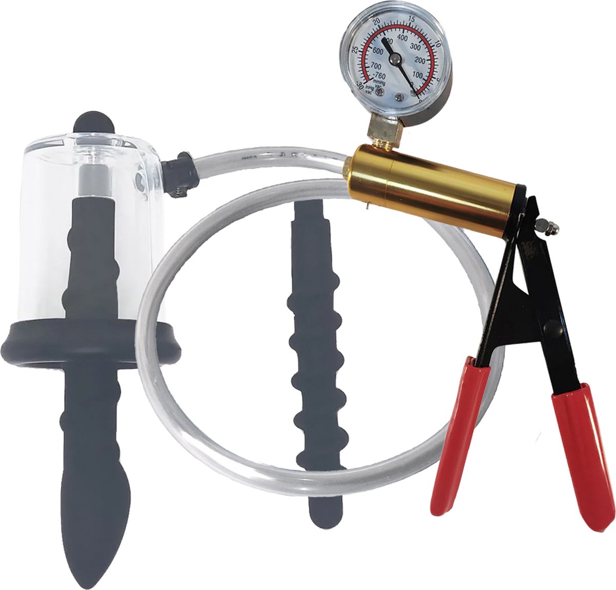 Goedkoopste Anal Rosebud Vacuum Cilinder Met Kralen Plug en Pomp - Anus Pomp - Anaal Vacuum Zuigen - Anale Stretching - Anaal Pompen