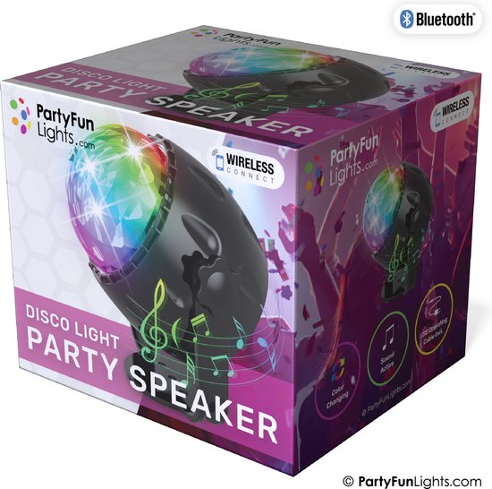 PartyFunLights - Discolamp - Party Speaker - met afstandsbediening - LED - Bluetooth - USB van PartyFunLights — afbeelding 4