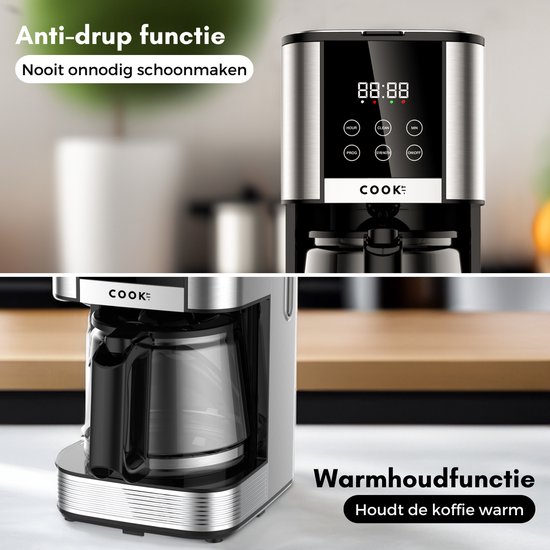 Tefal Sense coffee maker CM6931, filter, digital screen, digital timer, touch buttons, easy to use, extra large filter holder, programmable, AROMA function, 1.25 liters