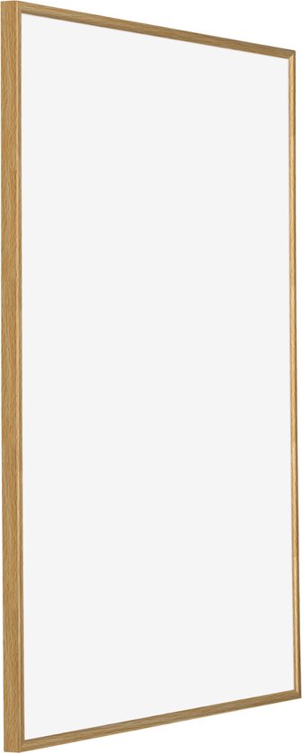 Houten fotolijst met beuken lichtkleurig profiel, van opzij gezien.