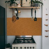 Spatscherm keuken Koper 60x30 cm - Kookplaat achterwand - Industrieel - Metaallook - Planken - Muurbeschermer hittebestendig - Spatwand fornuis - Hoogwaardig aluminium - Wanddecoratie