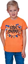 Oranje - T-Shirt - Jongens - Code Oranje - Voor o.a. EK/WK Koningsdag - Maat 110/116 - 5 - 6 jaar