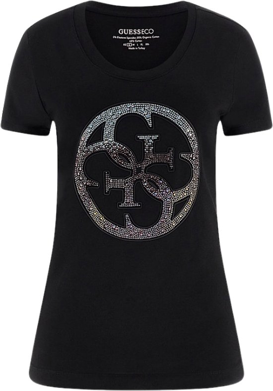 Guess SS CN 4G Logo Tee Dames T-Shirt - Zwart - Maat S