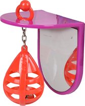 Flamingo Vogelspeelgoed Boksbal met Spiegel - Paars - 8 x 6 x 9.5 cm