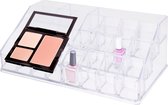 Eleganza Make-up organizer - kunststof - transparant - 22 x 12 x 8 cm - kwasten houder