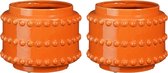 Mica Decorations Pot - 2x - boaz - gebobbeld - oranje - 19 x 22 cm