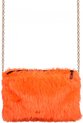 Schoudertas met ketting - Crossbody tas dames - Festival tasje - Koningsdag accessoires - 20 x 30 cm - Pluche - Oranje