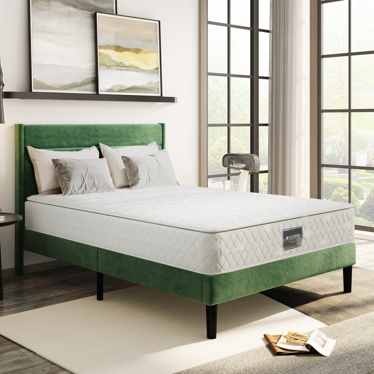 Sweiko Lentekern matras, 7-zone koudschuim matras, zakveeranker, 140x200cm, 100%Oeko-Tex vervuilende stof getest, gewatteerde microfiber cover topping, 100 nachten proefslaap, hardheid H3, 25cm Hoogte Wit