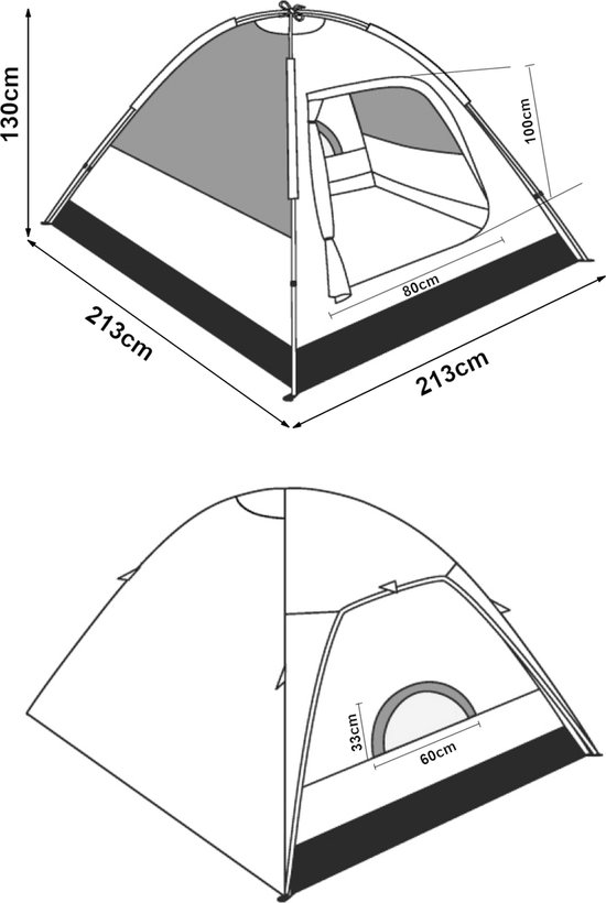 Tent Bergeijk 213x213x130 cm roestbruin en beige — afbeelding 2