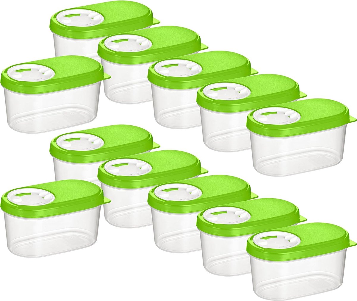 kruidenpotjes, containers, schudpotten, voorraadpotten, verschillende sets.