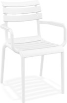 Alterego Chaise de jardin Witte 'FLORA' avec accoudoirs en plastique