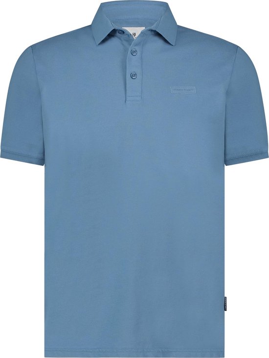 State of Art - Piqué Polo Blauw - Modern-fit - Heren Poloshirt Maat L