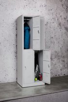 Furni24 Garderobekast, locker, commodekast, kledingkast, vakbreedte 30 cm, 4 deuren