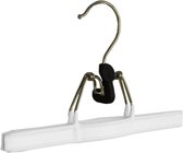 De Kledinghanger Gigant - 10 x Rokhanger / broekhanger / pantalonhanger / broekklem metaal met witte anti-slip coating, 26 cm