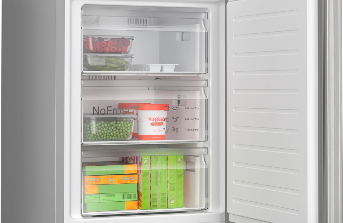 Bosch KGN362LBF - Serie 4 - Koel-vriescombinatie - Total no Frost; Nooit meer ontdooien - VitaFresh XXL 0°C: houd etenswaren langer vers met extra ruime vershoudlades- Energielabel B - RVS look — afbeelding 3