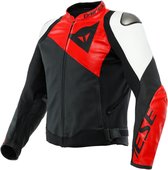 Dainese Sportiva Leather Jacket Black Matt Lava Red White 54 - Maat - Jas