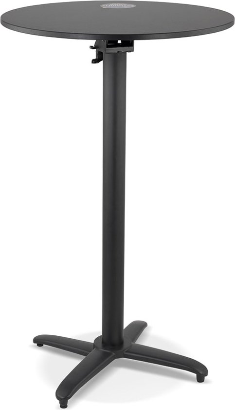 Alterego Zwarte ronde vouwtafel 'PENUMBRA' - Ø 68 cm