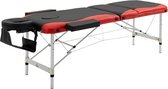 Table de traitement de Luxe - Banc de traitement - Table de massage - Pliable - Hauteur réglable - Multifonctionnel - Rouge/ Zwart