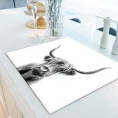 Inductiebeschermer Hooglander met witte achtergrond | 81.6 x 52 cm | Keukendecoratie | Bescherm mat | Inductie afdekplaat