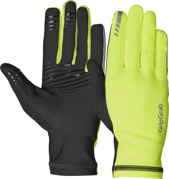 GripGrab - Insulator 2 Hi-Vis Lente Herfst Fietshandschoenen Lange Vinger Thermo zonder Padding - Geel Hi-Vis - Unisex - Maat XL