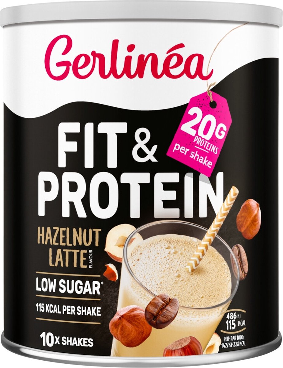 Gerlinea - Fit & Protein Hazelnut Latte - 6 x 340 gr - Voordeelverpakking