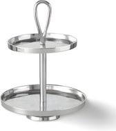 Dulaire Etagere Zilver Modern 2 laags 36 cm