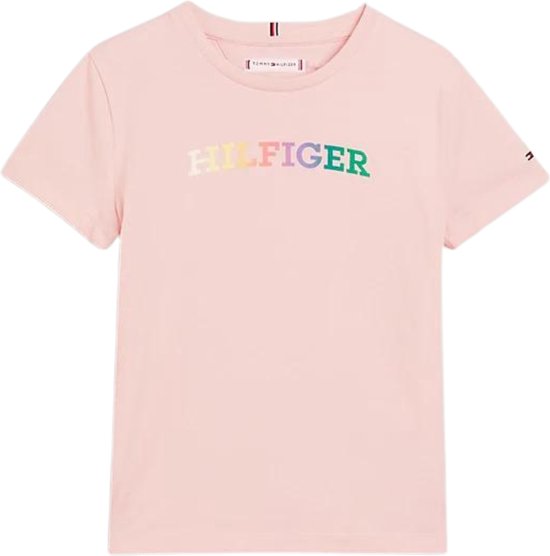 Tommy Hilfiger MONOTYPE TEE S/S Meisjes T-shirt - Pink - Maat 12