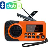 NoodNieuws - Draagbare NoodRadio - DAB+/ FM - Zonnepaneel - Bluetooth - 5200mAh - Powerbank - Automatisch Zenders Zoeken- Zwengel - Kampeer-Radio - Solar -