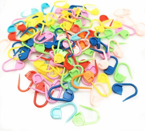 Breimarkeerders- Stitch markers / Steek markers- Breinaald Markeerders- Haken en Borduren - Veiligheidsspeltjes- 50 stuks - Dropshop