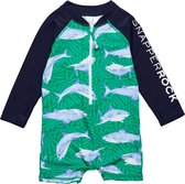 Snapper Rock - UV-zwempak voor baby's - Lange mouw - UPF50+ - Reef Shark - Groen/Blauw - maat 2 (76-88cm)