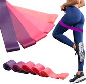 Resistance bands, exercise band, fitness bands with 5 different resistance levels, 100% latex, ideal for home, gym, yoga, training - includes carrying bag and exercise instructions