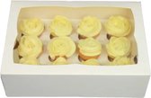 Witte doos voor 12 minicupcakes (per 25 stuks)
