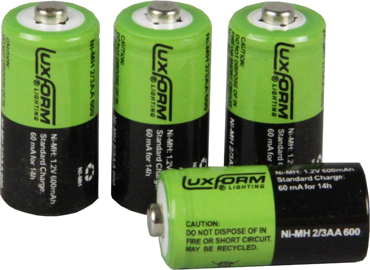 Luxform 4X Solar Batterij | 2/3AA Ni-MH 1.2V | Oplaadbaar