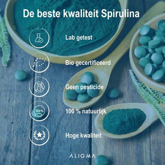 Aligma® Biologische Spirulina Tabletten: hét voedingssupplement vol essentiële voedingsstoffen voor je (huis)dier! - 500 stuks - 500 mg per tablet - Aligma