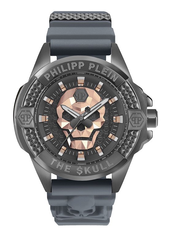 Philipp Plein The $Kull PWAAA2324 Horloge - Siliconen - Grijs - Ø 44 mm