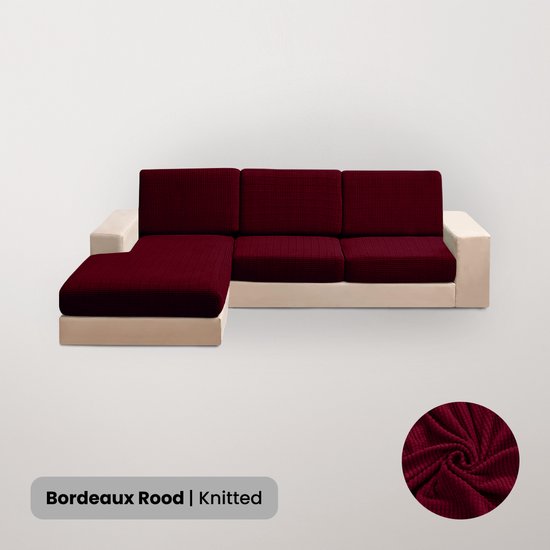 BankhoesDiscounter Rugleuning Hoes – Bankhoes – Kussenhoezen – Rugkussen – Knitted – Bordeaux Rood