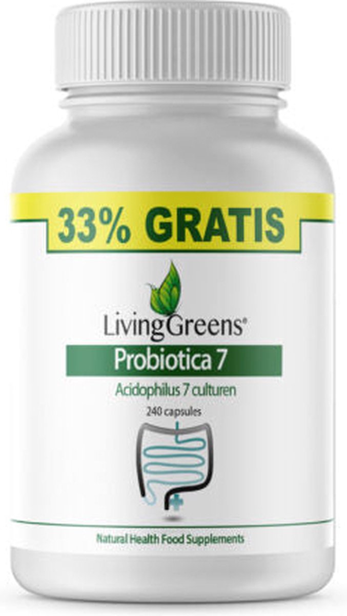 Goedkoopste LivingGreens-Probiotica 7 - 180 60 capsules gratis - voordeelverpakking acidophiles - voor gezonde darmen - Lichaamseigen bacteriën