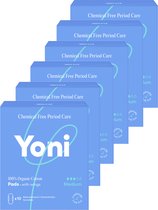 Yoni Maandverband - Medium - met vleugels - 100% Biologisch Katoen - 60 stuks - 6x10