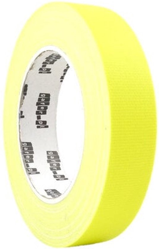 Rol fluoriserend gele tape met het GAFER.PL logo op de binnenkant.