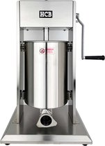HCB® - Professionele Horeca Worstvuller - verticaal - 12 liter - RVS / INOX - Worstenmaker - Worstmachine - 37x33x63 cm (BxDxH) - 15 kg