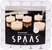 SPAAS Kaarsen - Theelichtjes in Transparante Cup - Waxinelichtjes - 100 Stuks - Wit - ±6 Branduren - Voordeelverpakking
