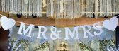Akyol - Just married slinger- MR & MRS slinger- trouwen - trouwballon - trouwdag - versiering voor een trouwdag - Zilveren slinger- wedding - versiering