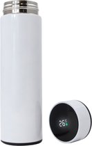 Smart Thermoskan Ice White - Met thee kruiden houder - Witte luxe thermos kan - RVS - Met ingebouwde temperatuurmeter - Luxe thermos container wit - Voor koffie, thee en andere warme dranken