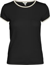 Vero Moda T-shirt Vmjacquetta Ss O-neck T-shirt Vma 10306907 Black/birch Dames Maat - M