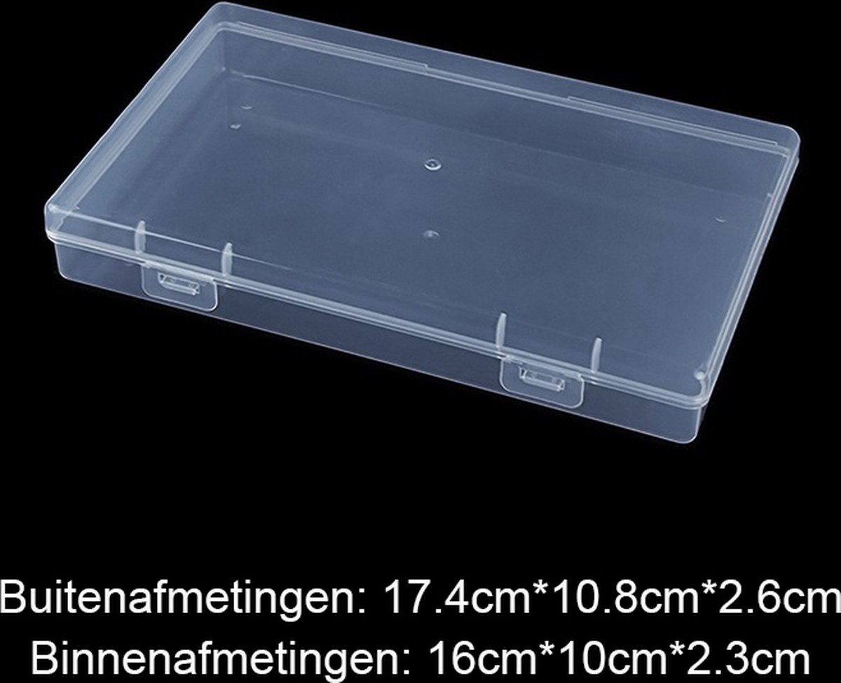 Kleine Plastic Opbergdoosjes met Scharnierdeksel - 12 stuks - Transparante - L17,4 x B10,8 x H2,6 cm - Mini Doosjes voor Pillen, Kralen, Sieraden en Knutselartikelen